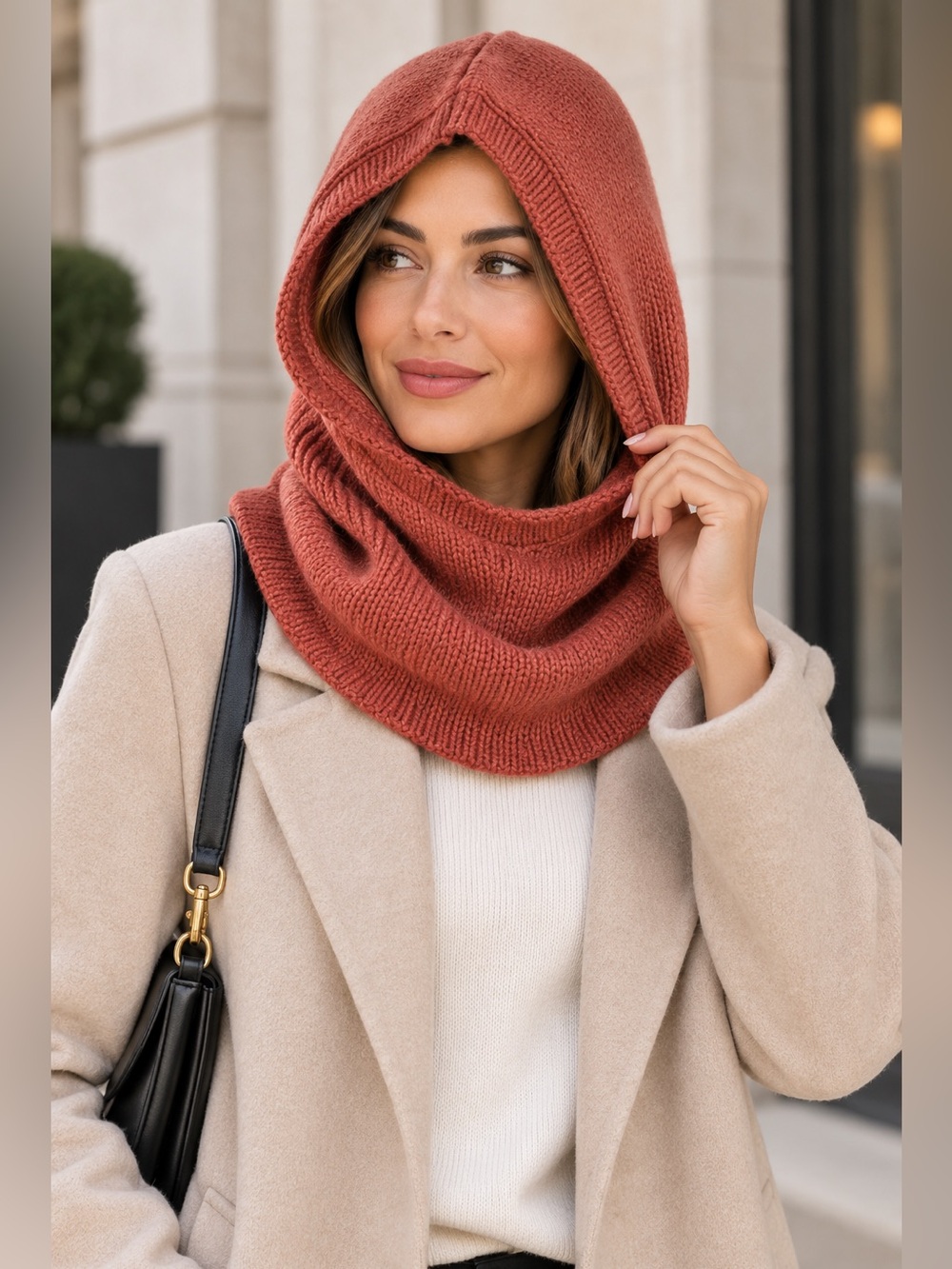 ShopEvelynne Knit Hooded Scarf